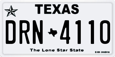 TX license plate DRN4110