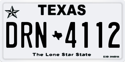 TX license plate DRN4112