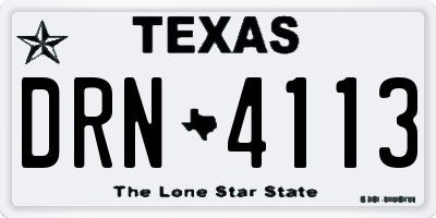 TX license plate DRN4113