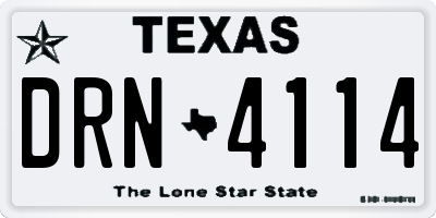 TX license plate DRN4114