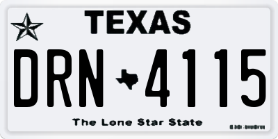 TX license plate DRN4115