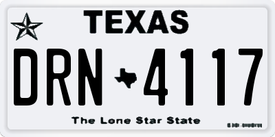 TX license plate DRN4117