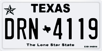 TX license plate DRN4119