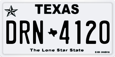 TX license plate DRN4120