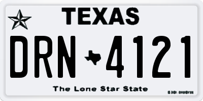TX license plate DRN4121