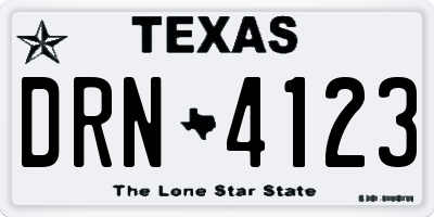TX license plate DRN4123