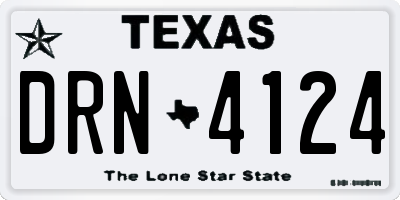 TX license plate DRN4124