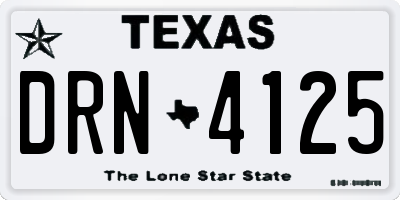 TX license plate DRN4125