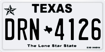 TX license plate DRN4126