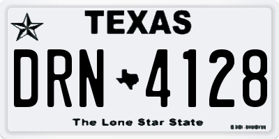 TX license plate DRN4128