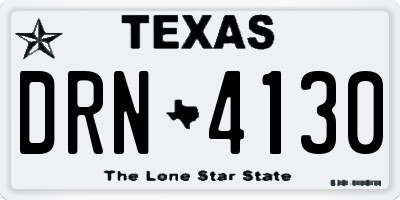 TX license plate DRN4130