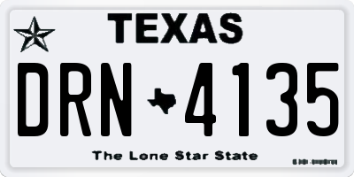 TX license plate DRN4135