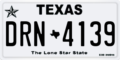 TX license plate DRN4139