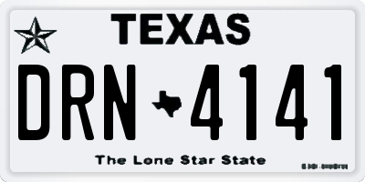 TX license plate DRN4141