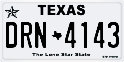 TX license plate DRN4143
