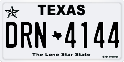 TX license plate DRN4144
