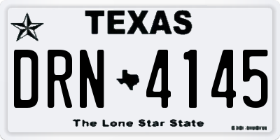 TX license plate DRN4145