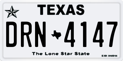 TX license plate DRN4147