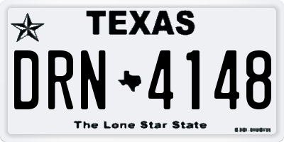 TX license plate DRN4148