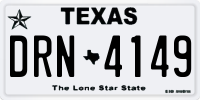 TX license plate DRN4149
