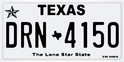 TX license plate DRN4150
