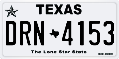 TX license plate DRN4153