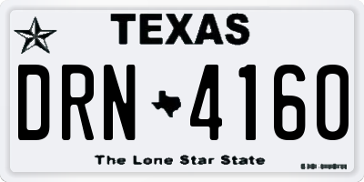 TX license plate DRN4160