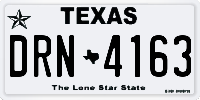 TX license plate DRN4163