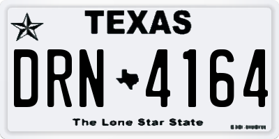 TX license plate DRN4164