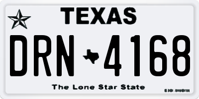 TX license plate DRN4168