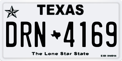 TX license plate DRN4169