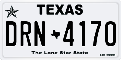 TX license plate DRN4170