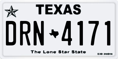 TX license plate DRN4171