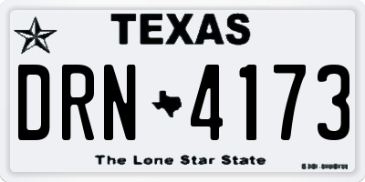 TX license plate DRN4173