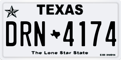 TX license plate DRN4174