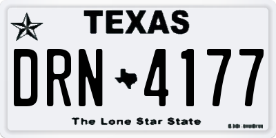 TX license plate DRN4177