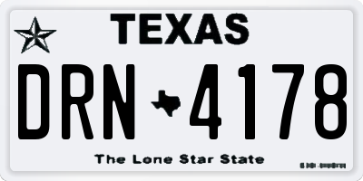 TX license plate DRN4178