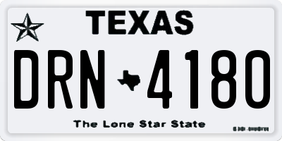 TX license plate DRN4180