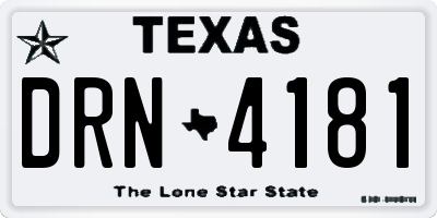 TX license plate DRN4181