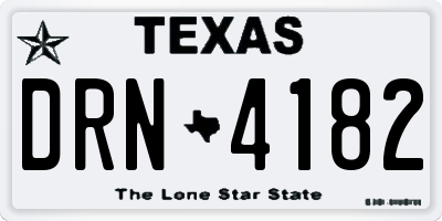 TX license plate DRN4182