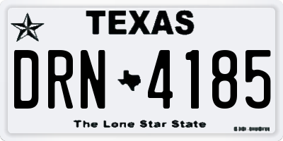 TX license plate DRN4185