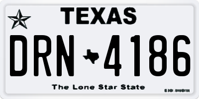 TX license plate DRN4186