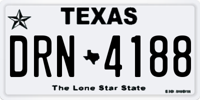 TX license plate DRN4188