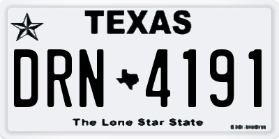 TX license plate DRN4191