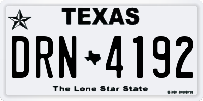TX license plate DRN4192