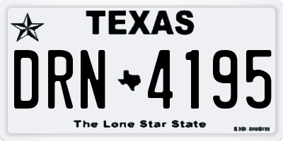 TX license plate DRN4195