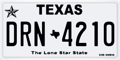 TX license plate DRN4210