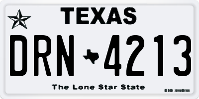 TX license plate DRN4213