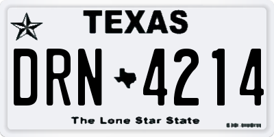 TX license plate DRN4214