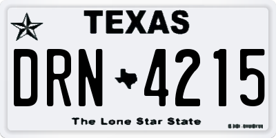 TX license plate DRN4215
